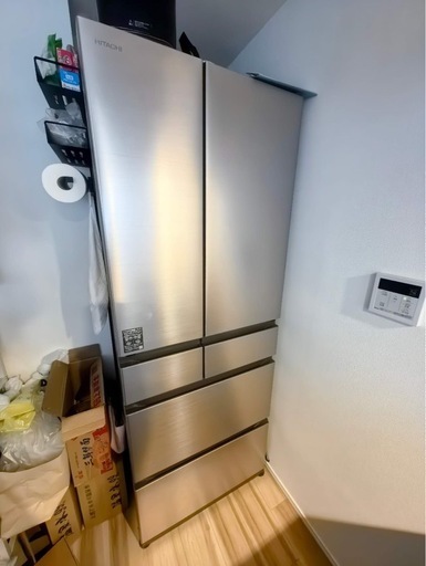 高年式!2022年製! 日立/HITACHI R-HW62S-N 6ドア 冷凍冷蔵庫 617L 観音開きタイプ ハーモニーシャンパン