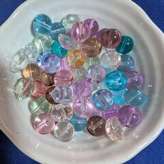 クリアレインボー高品質ガラスビーズの画像