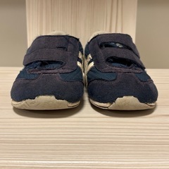 ASICS ネイビー キッズシューズ　14cm 男の子　スニーカー　靴　ベビーの画像