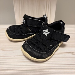 IFME ブラック ベビーサンダル 13.5 黒　キッズ　靴　シューズの画像