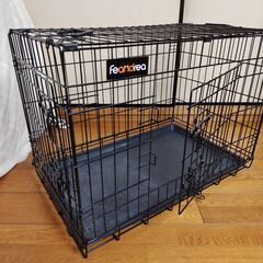 世田谷区近辺配送可能　Feandrea ペットケージ 75×47×54cm 室内外兼用 犬 猫 トレー付き 折り畳み式 持ち手付き 移動便利 猫のゲージ NPPD30H　ペット用品の画像