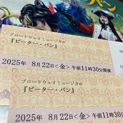 ピーターパン 8/22　チケット2枚の画像