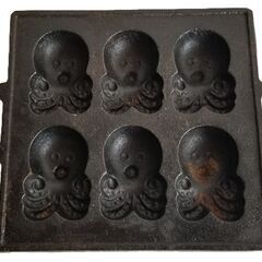 ●鋳物　タコ焼きプレート●USEDの画像