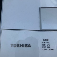 TOSHIBA 東芝 洗濯機 2019年製の画像