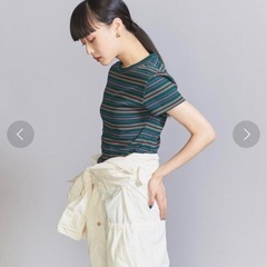 ビューティーアンドユース/コットンマルチボーダー ショート Tシャツの画像