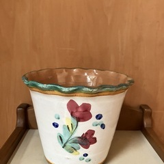 【美品】陶器鉢 　鉢カバー　プランター　ビンテージ　アンティークの画像