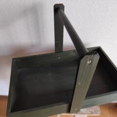 ウッドBOX（大）　木箱　ガーデニング　折りたたみ取っ手付の画像