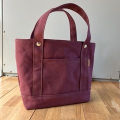 【ハンドメイド】帆布トートバッグ あずき色 0821新品未使用の画像