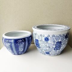 シノワズリ　染付鉢 2点セットの画像