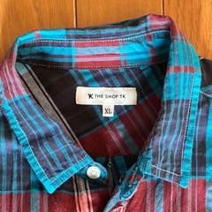 THE SHOP TK 半袖シャツ XLサイズ チェックシャツ ティーケー 中古の画像