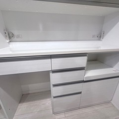 ニトリ　カップボード　食器棚 160cm ホワイトの画像