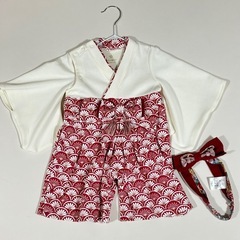 【mocmof モクモフ】袴ロンパース（70cm）の画像