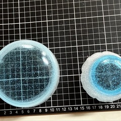 昭和レトロ青色ガラス製丸型ボウル　中鉢　小鉢　2個セットの画像