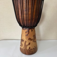 美品　亀柄　伝統民族楽器 JEMBE ジャンベ 西アフリカ 打楽器　50cmの画像