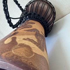 美品　亀柄　伝統民族楽器 JEMBE ジャンベ 西アフリカ 打楽器　50cmの画像