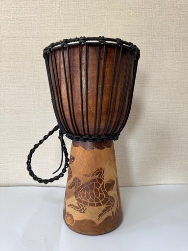美品　亀柄　伝統民族楽器 JEMBE ジャンベ 西アフリカ 打楽器　50cm 美品 亀柄 伝統民族楽器 JEMBE ジャンベ 西アフリカ 打楽器 50cm