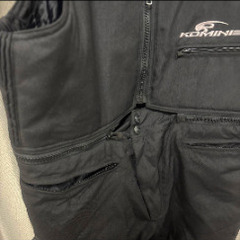 Komine バイクパンツ 黒 オーバーオール大きめサイズの画像