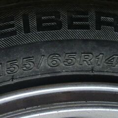 軽カー ５J ＋45 深リム 4穴 ピッチ100 155/65r14 4本の画像