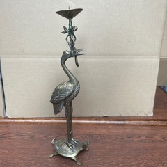 仏具 鶴亀蝋燭立ての画像