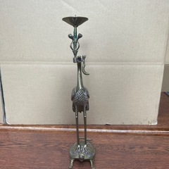 仏具 鶴亀蝋燭立ての画像