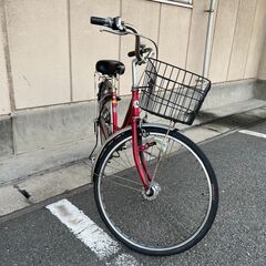 26インチのママチャリ赤色・10年越えの画像