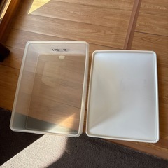 収納ボックス、透明、蓋ホワイトの画像