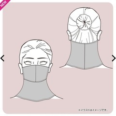 ワークマン　シン・呼吸するフェイスガード　レディース　ライトグレー フェイスマスク uvカットの画像
