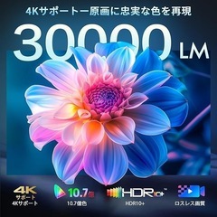 【2025革新電動フォーカス＆30000LM高輝度】プロジェクター 4k対応の画像