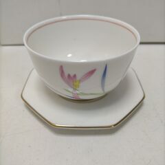 香蘭社 湯呑 茶托 5客セット 和食器 高級磁器　250822-1Tの画像