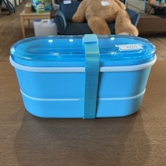 お買い得❗️ お弁当箱🍱  2段 ランチボックス お箸付き🥢 弁当箱 お出かけランチBOX 2段式 水色 の画像