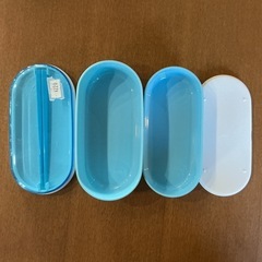 お買い得❗️ お弁当箱🍱  2段 ランチボックス お箸付き🥢 弁当箱 お出かけランチBOX 2段式 水色 の画像