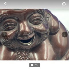 ★開運★　七福神　布袋様　布袋尊　陶磁器　置物　高級天然　昭和レトロ　笑い仏　縁起物　作者有　※欠け有り　約縦33㎝横26㎝　＊B602＊の画像