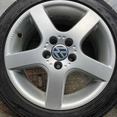 希少デザイン 純正 VW ポロ 9N 15インチ 15×7J ET38 5H PCD100 アルミホイール 4本セット はみ出しの画像