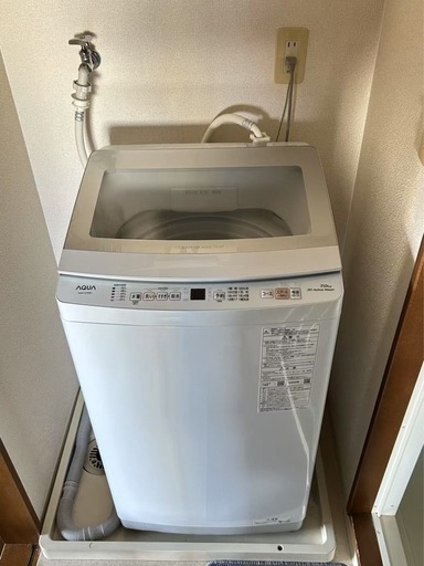 洗濯機　AQUA アクア全自動洗濯機　洗濯7KG ホワイト系　AQW-S7P(W)