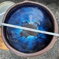 メダカ鉢　陶器　ビオトープの画像