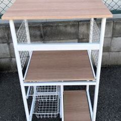 JM20180K) キッチンワゴン＜幅：約48cm 高さ：約60cm 奥行：約100cm＞中古品【取りに来られる方限定】　 の画像