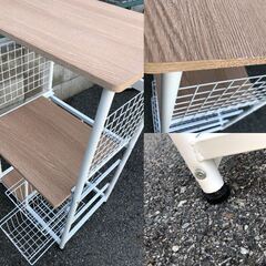 JM20180K) キッチンワゴン＜幅：約48cm 高さ：約60cm 奥行：約100cm＞中古品【取りに来られる方限定】　 の画像