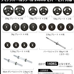 ベンチプレス140Kg、ダンベルの画像
