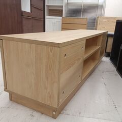 リユースのサカイ栃木店★ジモティ割あり★  TV台 ベージュ W108×D30×H32.5 クリーニング済み TC10316の画像