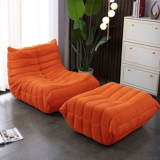 【引取限定！新品未使用】ソファ 一人掛け トーゴ togo 一人掛けソファ 一人用ソファ 一人用 チェア 椅子 おしゃれ ローソファ フロアソファ モダン スタイリッシュ デザイナー オットマン付き 高反発ウレタン リプロダクト SFA-01OR