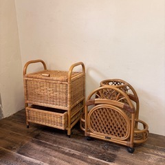 【受取者決定】ラタン家具や小物のセットの画像