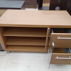 リユースのサカイ栃木店★ジモティ割あり★  TV台 ベージュ W89.5×D46×H50 クリーニング済み TC10318の画像