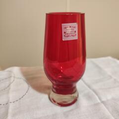 中古品【花瓶・フラワーベース　赤】の画像