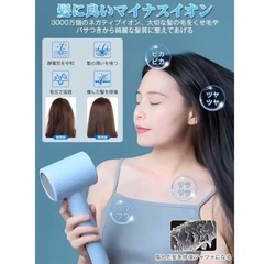 ドライヤー マイナスイオン 大風量 スピーディーイオン 速乾 軽量 3段階調整の画像