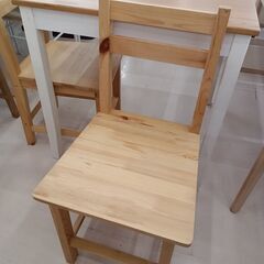 リユースのサカイ栃木店★ジモティ割あり★  ダイニングセット2人用 ベージュ×ホワイト W74.5×D74.5×H73 クリーニング済み TC10320の画像