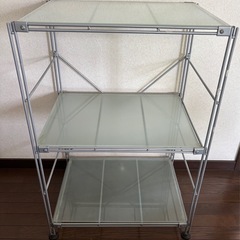 レア 無印良品 スチールユニットシェルフ ガラス棚の画像