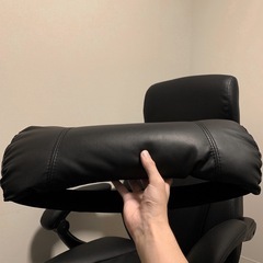 ゲーミングチェア リクライニング オットマン PUレザー ブラックの画像