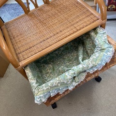 藤家具　3段　ラタン　ランドリー　チェスト　ラック　バスケット　収納家具　タンス　アンティーク　の画像
