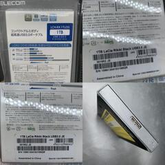 エレコム ポータブルHDD　コンパクトアルミボディELECOM　1TB　LCH-RK1TU3S [LaCie rikiki USB3.0 1TB]ハードディスク　中古　動作未確認の画像