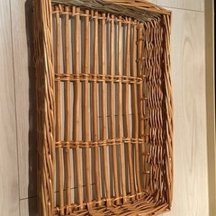 美品！【キャトルセゾン】フランス柳　バスケット　長方形　かご　ナチュラル　の画像